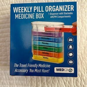 MEDca Pill Organizer Four Times-a-Day AM PM Stackable